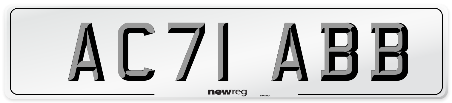 AC71 ABB Number Plate from New Reg